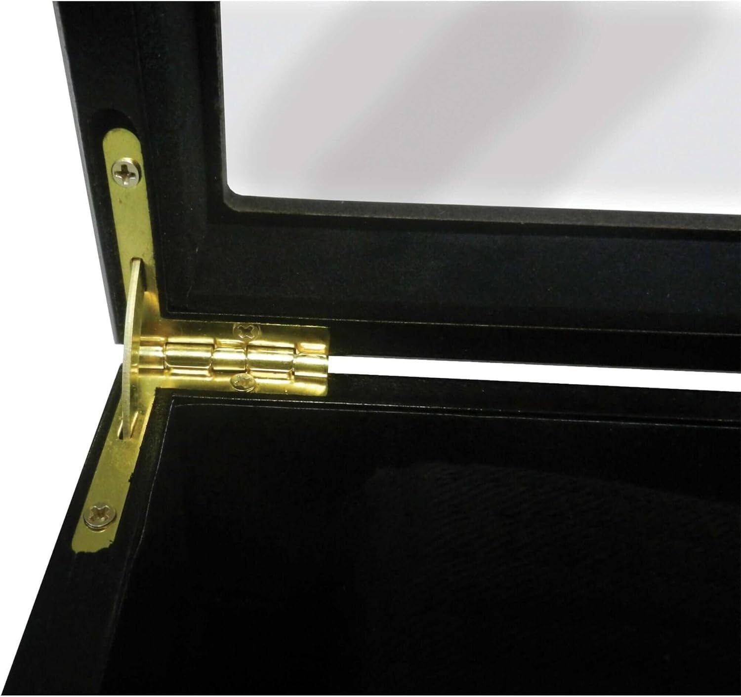 Deluxe Black Belt Display Case, Martial Arts Belt Shadow Box with Glass Front, Black