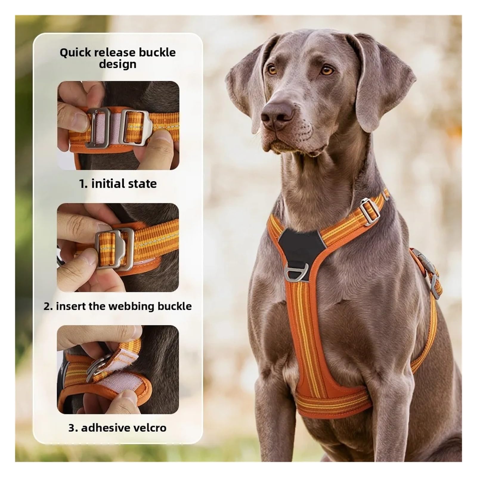 Pettorina For Cani Antistrappo Facile Da Indossare E Togliere, Fibbia A Sgancio Rapido E Doppia Maniglia, Gilet Riflettente Regolabile For La Sicurezza A Piedi E In Auto(Rose red,L(NEW))