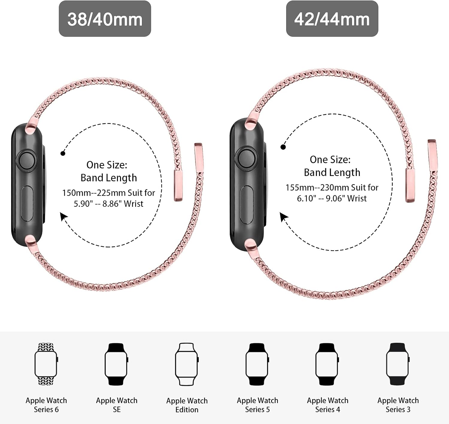 Mugust Compatible Stainless Replacement iWatch Image