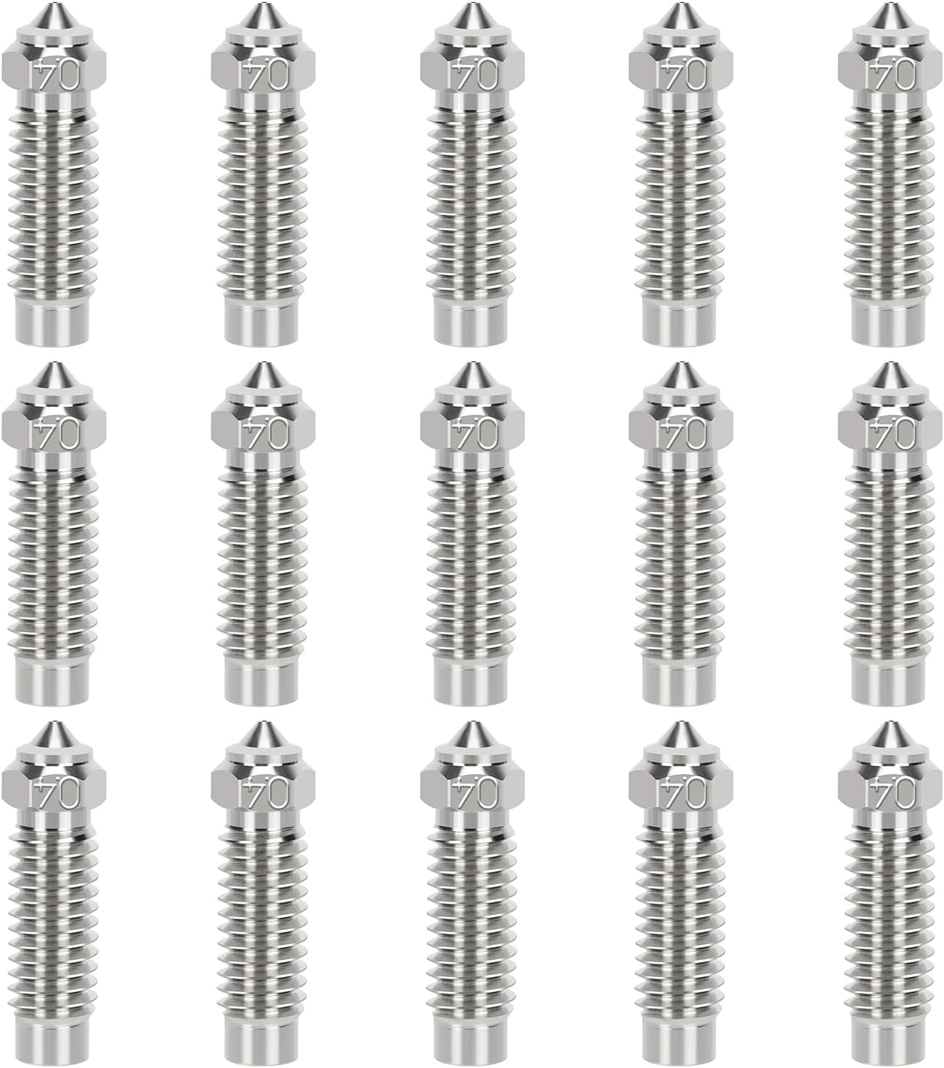 HIKUDIY 15PCS 0.4mm Nickel Plating Copper Alloy Nozzles, 3D Printer Parts High Temperatue Wear Resistance Extruder Hotends Nozzle Kit for Elegoo Neptune 4 Max, Neptune 4 Plus