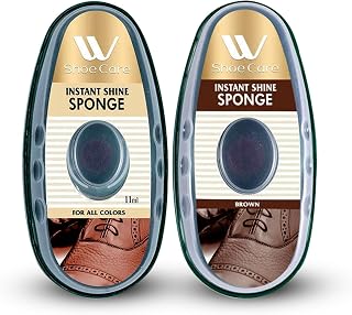WBM Premium Instant Shoe Shine Sponge (Brown, Neutral) - 11ml Each, Shoe Cleaner for Polishing, Buffing & Restoring Shine, Convenient & Easy to Use
