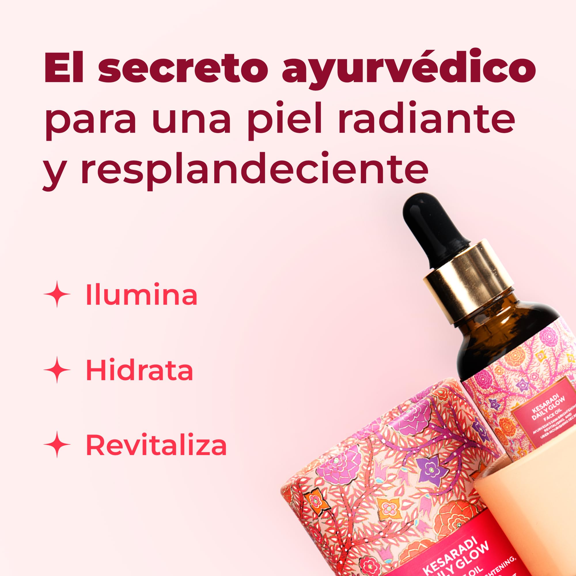 iYURA Kesaradi Daily Glow | Clínicamente probado para blanquear e hidratar la piel | Para pieles secas y sensibles | Aceite facial 100% natural de absorción rápida | Azafrán y cúrcuma | 30 ml