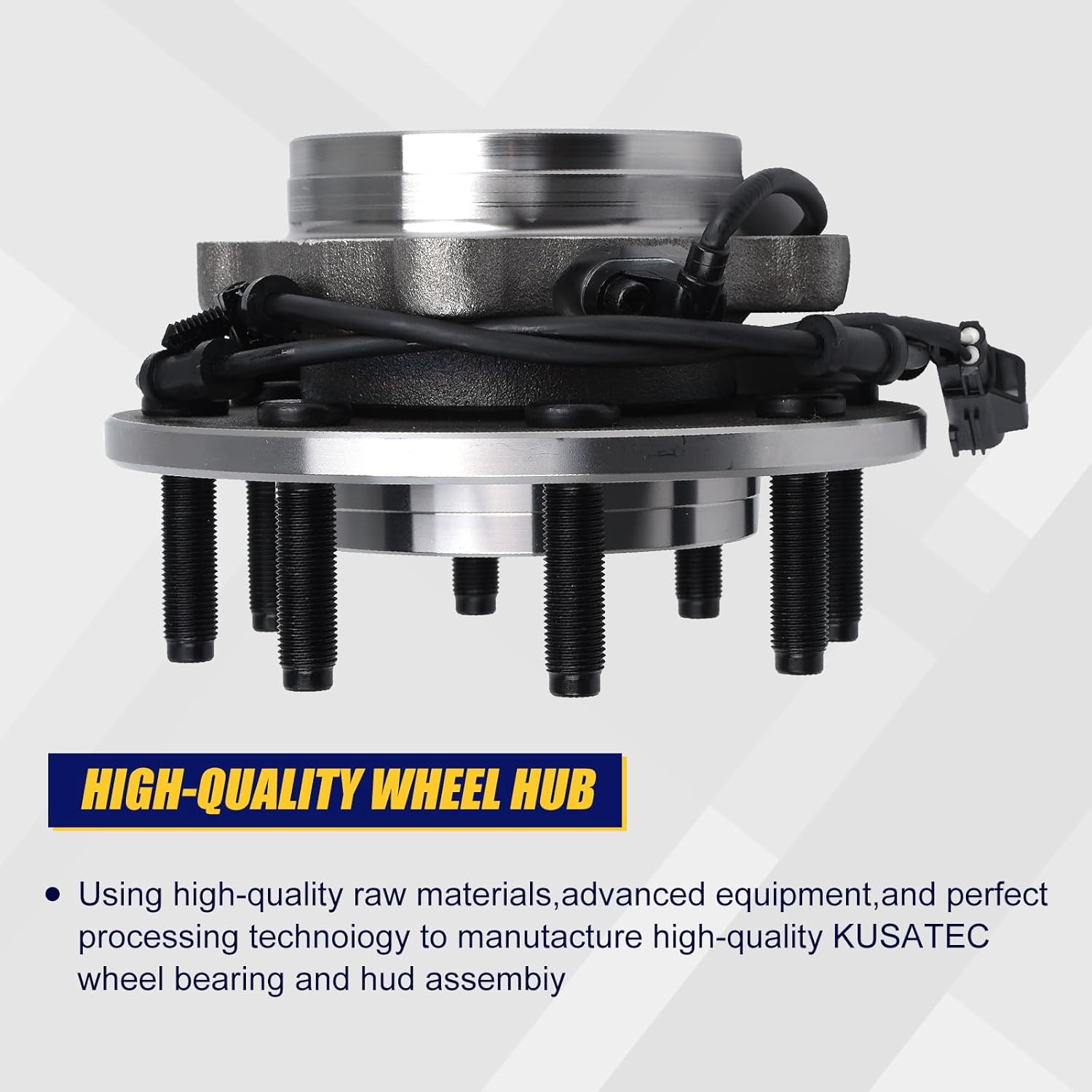KUSATEC 515061 Front Wheel Bearing and Hub Assembly Compatible with 2003-2005 Dodge Ram 2500 3500, 8 Lug Bolts w/ABS