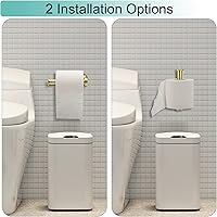 Vista 5 de Toilet Paper Holder Self Adhesive Toilet Paper Roll Holder Stainless Steel No Drilling Wall Mount Roll Holders for Bathroom Kitchen, Black