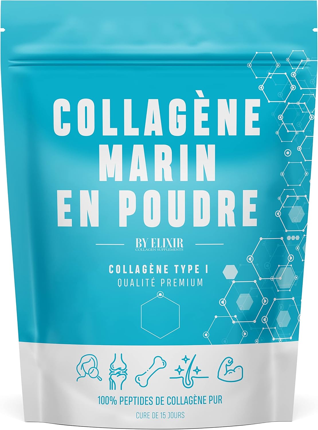 Lot De 4 Élixirs Collagène Pur Poisson 200 000 Mg - Peptides Marins - Neuf