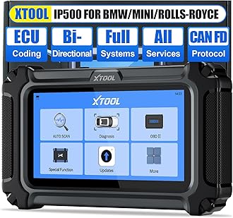 IP500 for BMW OBD2 Scanner, Full Systems Bidirectional Scan Tool with ECU C0ding, Battery Registration Tool for BMW/MiNi/RR, All Reset Services-(Injector C0ding/BMS/ABS), Lifetime Free Update