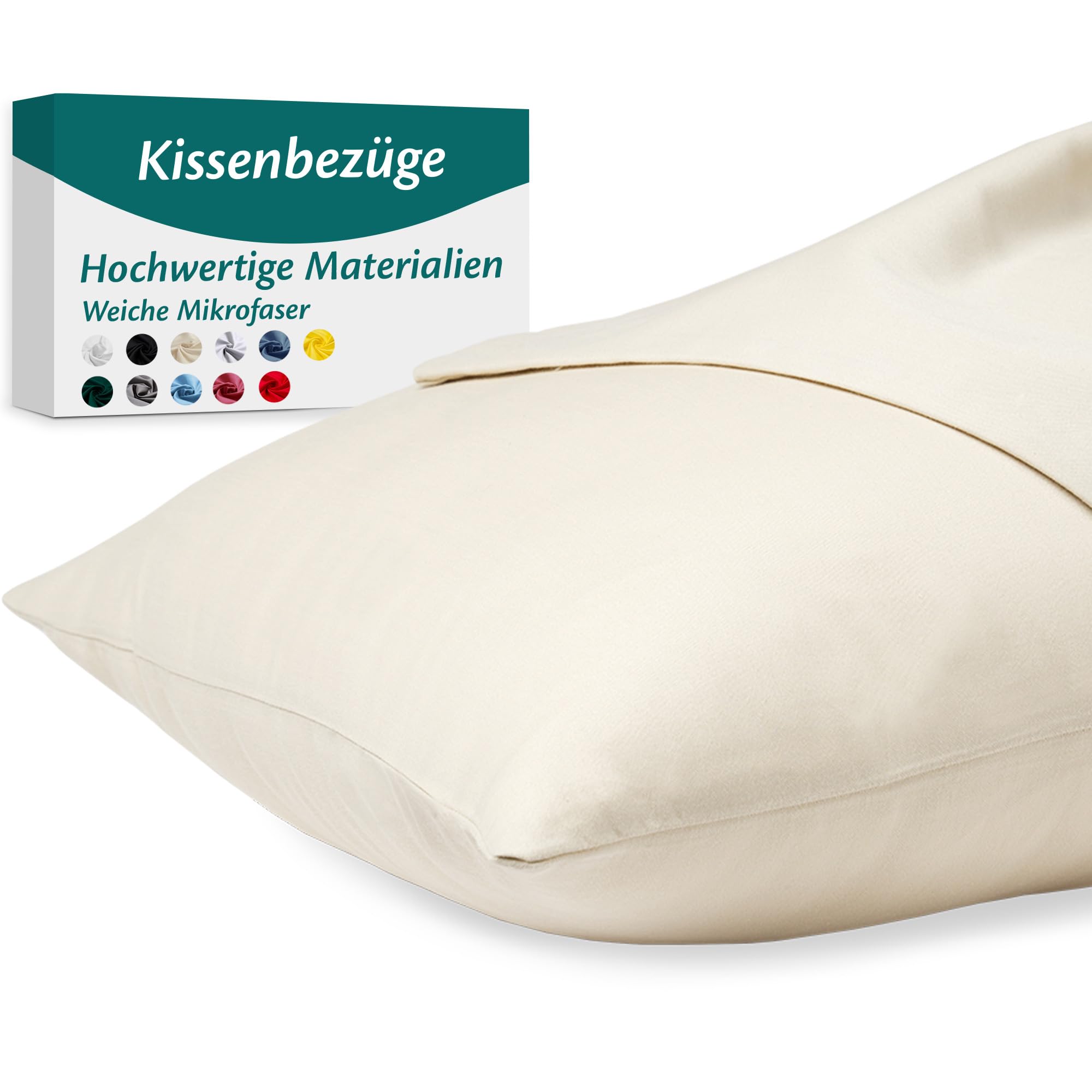 Kissenbezug Kopfkissenbezug Seitenschläferkissen Bezug Mikrofaser und Baumwolle