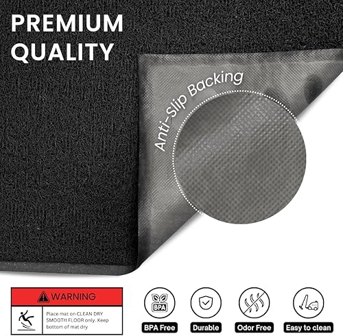 Miniatura 2 de Andalus - Tapete grande para arena para gatos, paquete de 2, impermeable, antideslizante y fácil de limpiar, para atrapar basura de mascotas extra