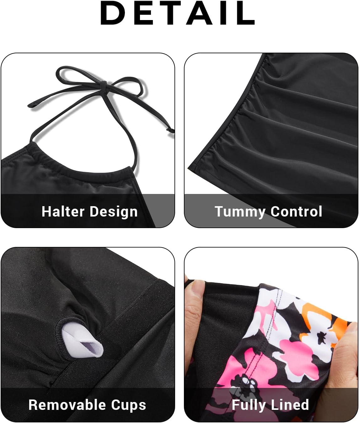 Women 2 Piece Tankini Set - High Neck Tummy Control Swimsuit with Shorts 2025 Halter Bathing Suit Swimwear