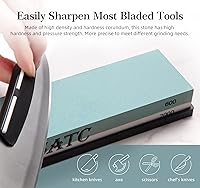 Vista 4 de Whetstone 600/2000 Grits - Kit de afilado de piedra húmeda con base de goma antideslizante guía de ángulo y piedra aplanadora