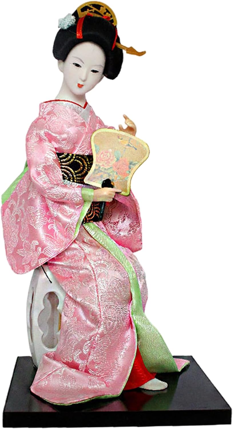 Japanese Geisha Doll 12" Traditional Kimono Japanese Dolls Realistic Collectible Exquisite Asian Doll for Home Decor & Display Style 3
