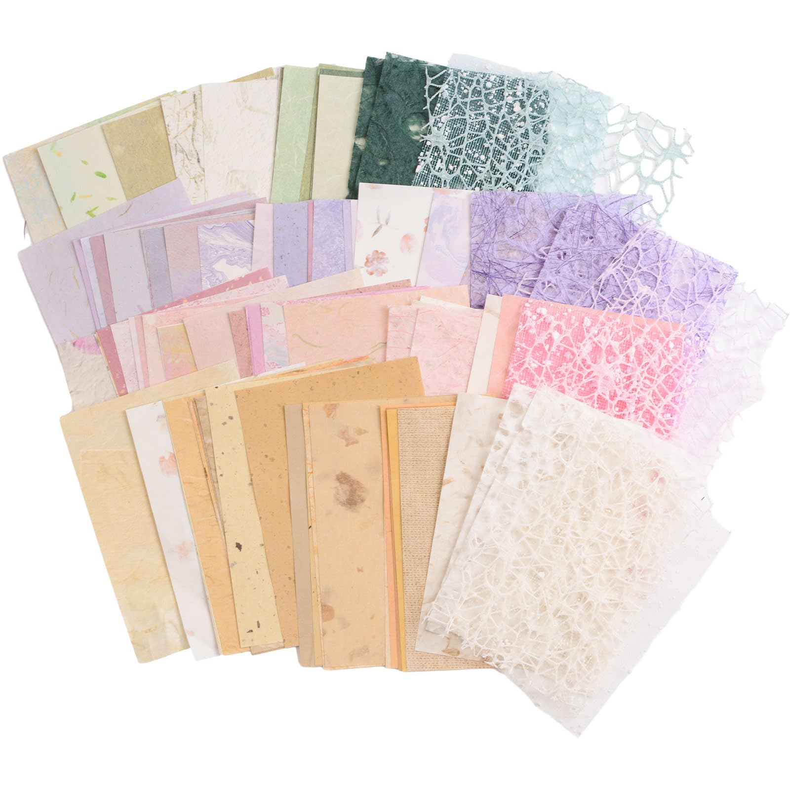 156 Fogli Di Carta Fatta A Mano Per Scrapbooking – 6 Pacchi Misti – Vintage E Decorative – Con Rete E Tessuto – 9,9x14 Cm – Ideale Per Diari E Album - 3