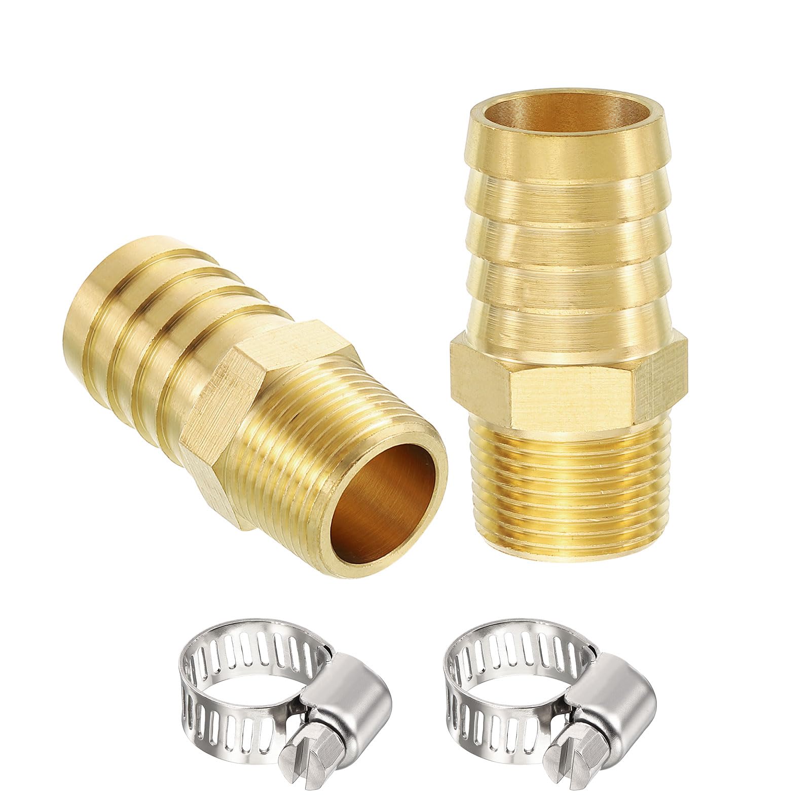 Raccord cannelé laiton NPT 1 pouce mâle vers 3/4 pouce pour tuyau d'arrosage