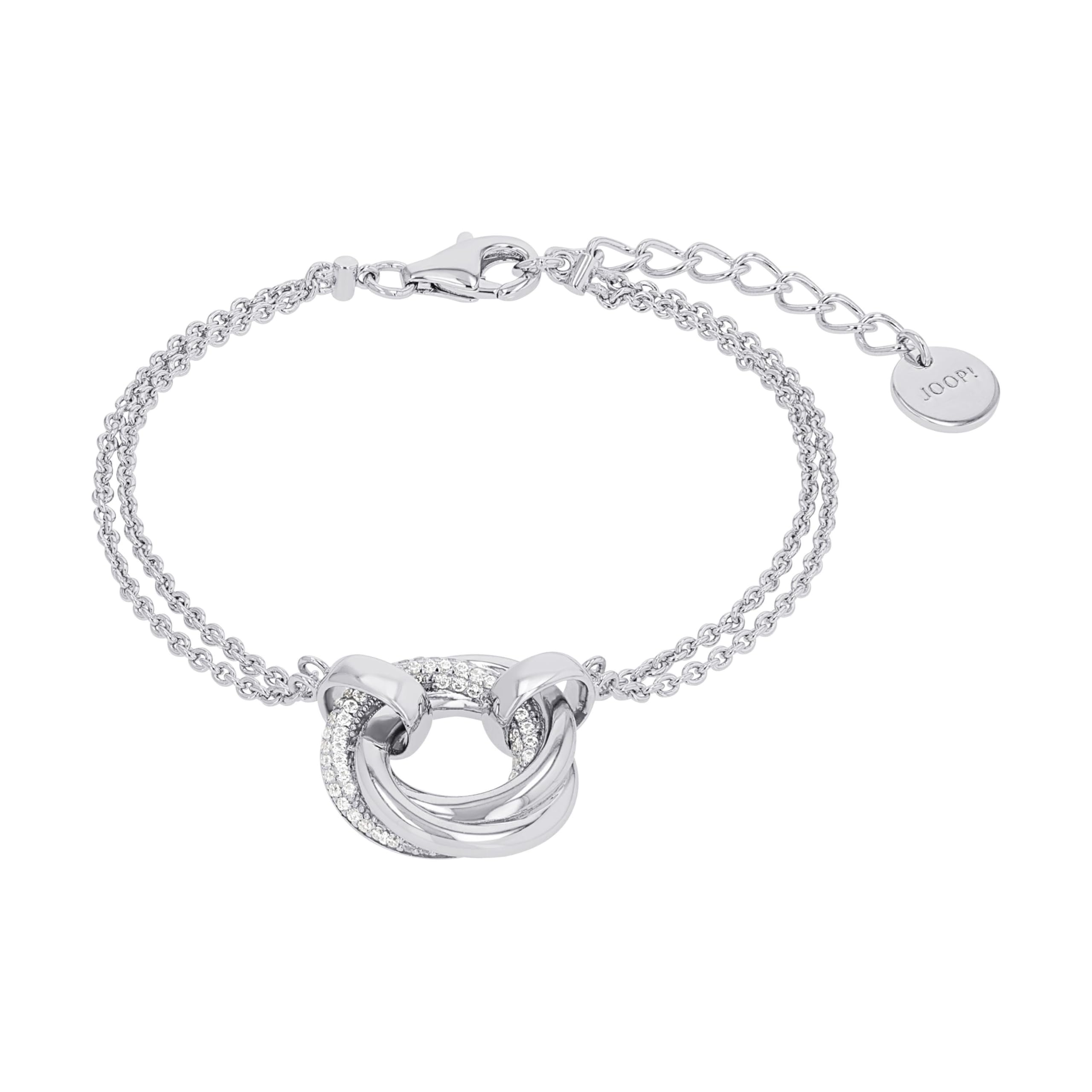JOOP! Halskette aus 925 Sterling Silber für Damen, Halsschmuck, teilw. mit Schmuckstein, Silber 925 rhodiniert, Kommt in passender Schmuckbox