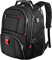 YOREPEK Extra Large 17 Inch Laptop Backpack for Men Women - Water Resistant 50L Travel Bag, TSA Approved, USB Charging Port, Black