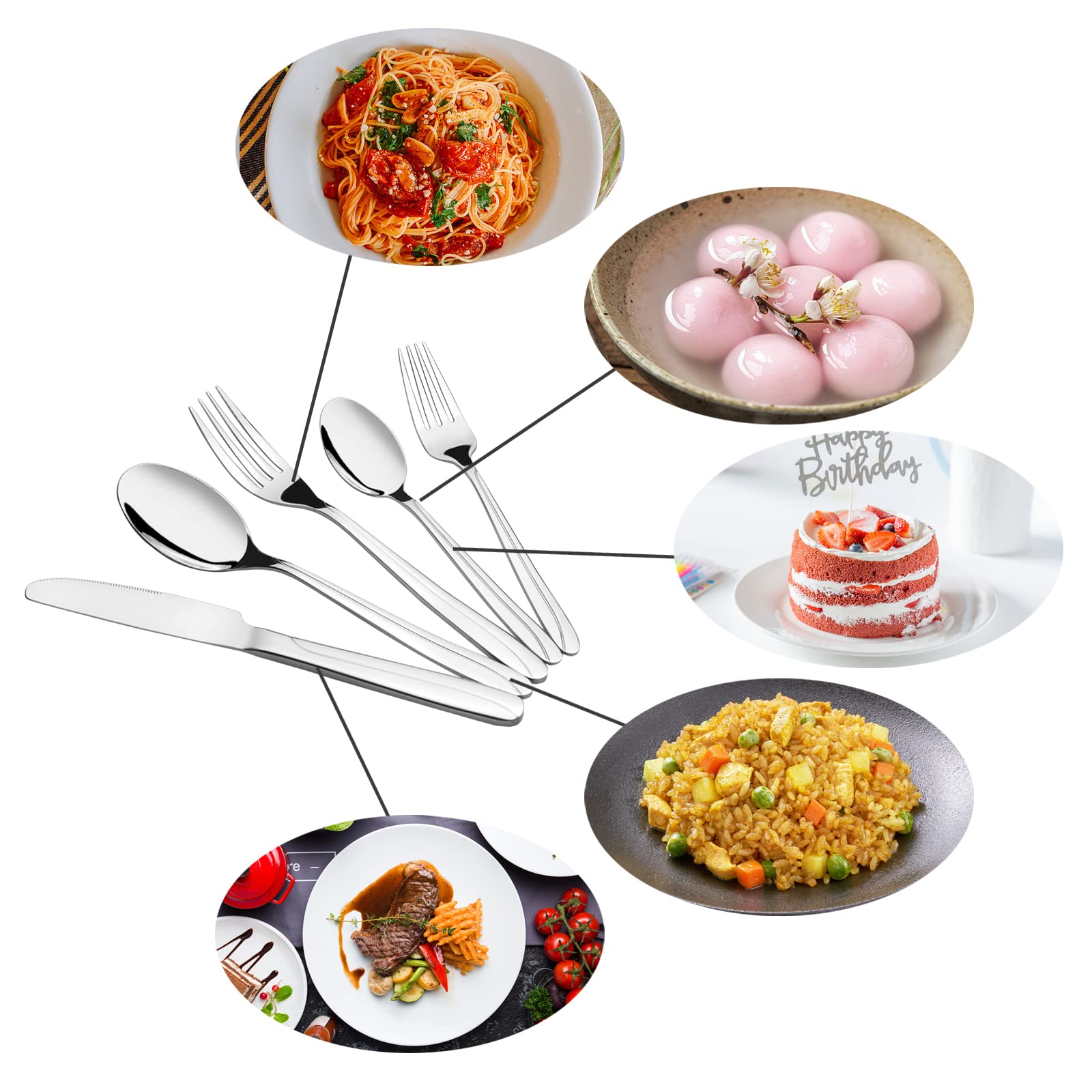 Anbers 60-Piece Stainless Steel Flatware Sets, Service for 12 — Amazon image 4