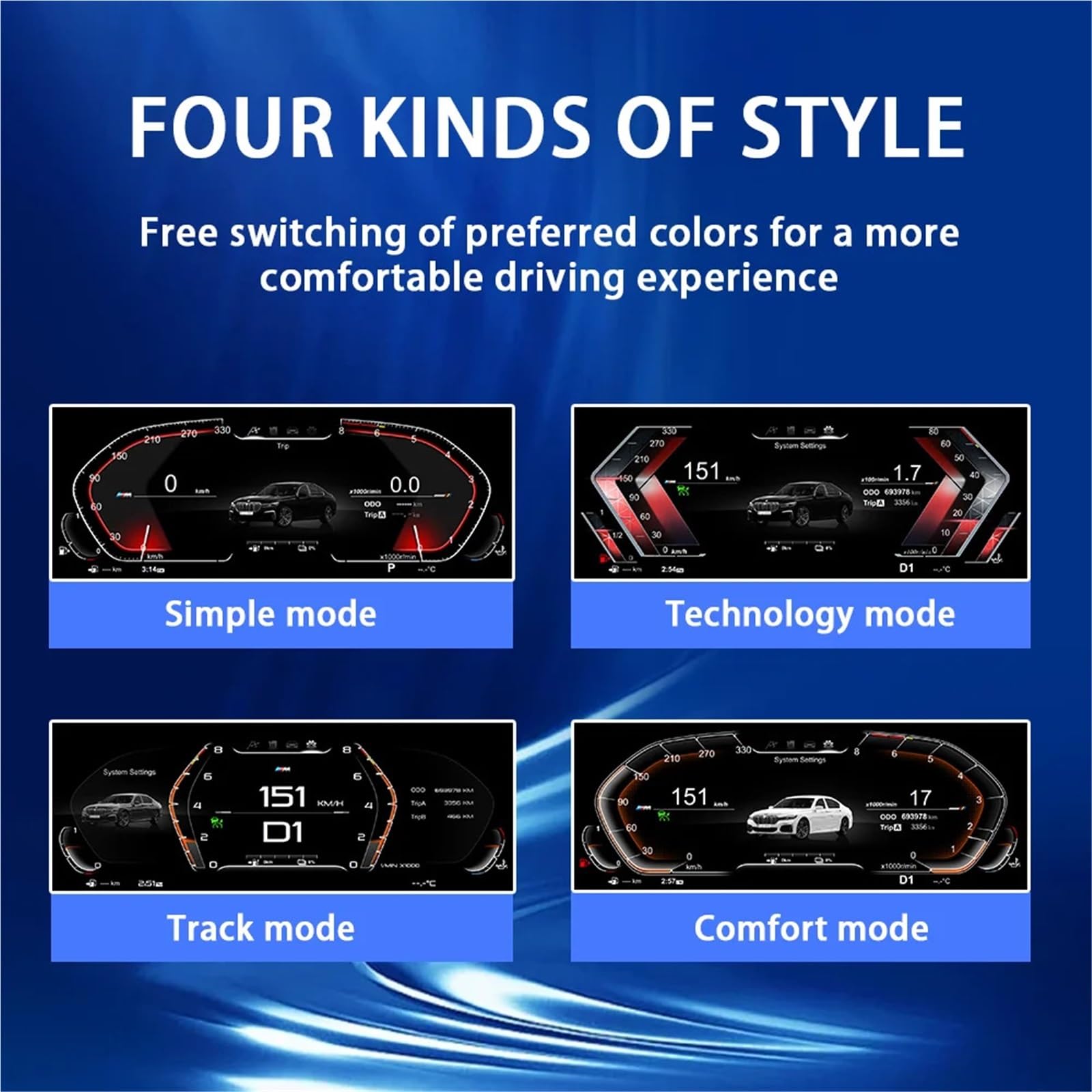 Tacómetro Compatible con BMW Serie 3 E90 E91 E92 E93 (2005-2012), panel de instrumentos LCD con sistema CCC y CIC.(LHD 3Series CCC E90)