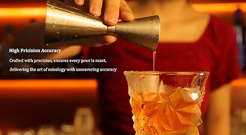 Miniatura 2 de Lexenic Jigger doble de 1 oz y 2 onzas con medidas precisas, herramienta de barra de jigger de acero inoxidable 304 de alta calidad para bartendding