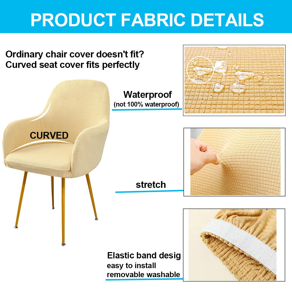 uyeoco Copripoltrona Velluto Coprisedie con Braccioli Elasticizzato Universale 1/2/4 Pezzi Copertura Sedie Poltroncina Fodera per Sedia Ufficio Sala da Pranzo Cucina Moderne Coprisedia