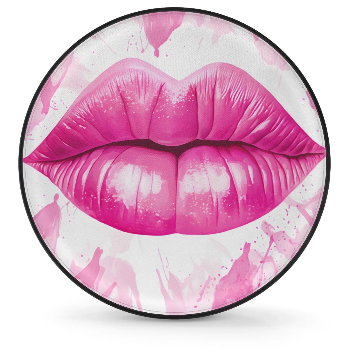 Spare Tire Cover for RV Trailer, Pink Lips Tire Covers Universal Fit for Travel Trailer Camper Jeep RV SUV Truck Waterproof Wheel Cover (15 inch for Diameter 27” - 29”)