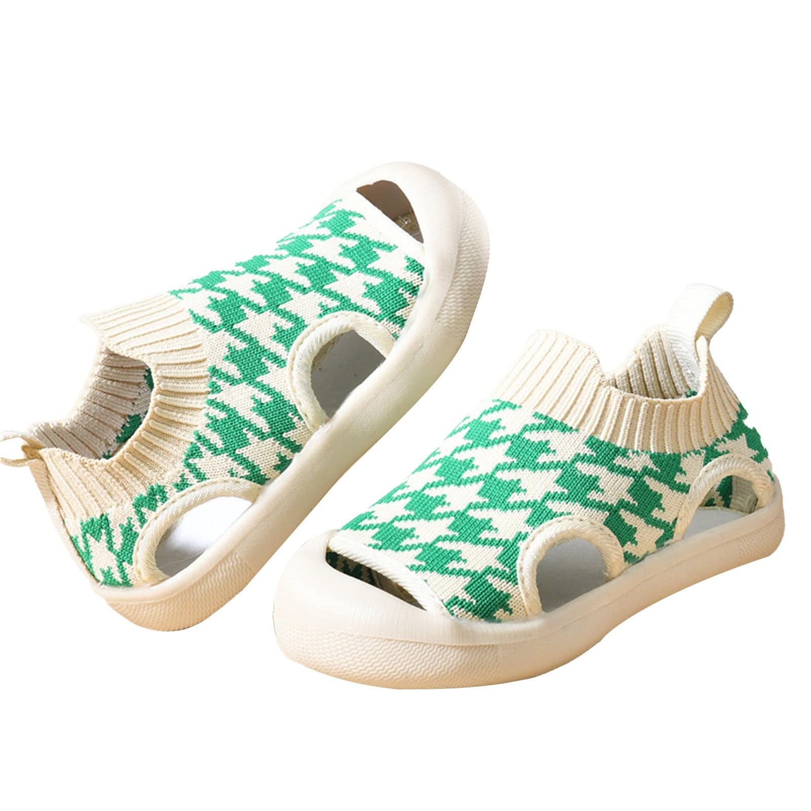 Toddler Boys Girls Sneakers Flyweaving Mesh Breathable Toddler Shoes Non Slip Design Outdoor Slippers for Boys Summer (Green, 5.5 Infant)