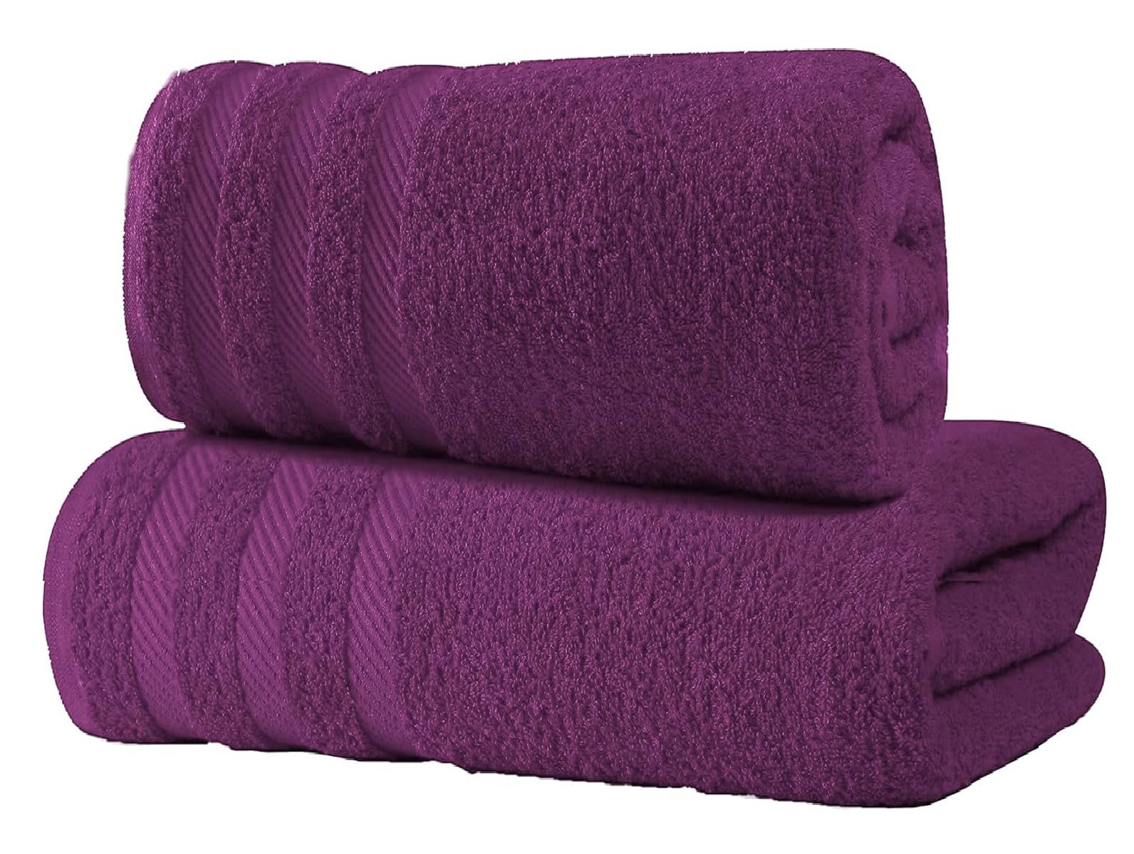 Towelbay Purple 2X Large Bath Sheets Towel 100% Egyptian Cotton Bathroom Jumbo Towels Super Soft -500Gsm Fast Absorbent Quick Dry Big Towels (Purple)