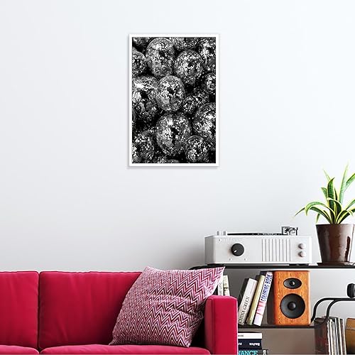 Miniatura 3 de Póster de lona de moda con bola de discoteca en blanco y negro de los años 70, decoración de pared para sala de estar, bar, carrito, decoración de