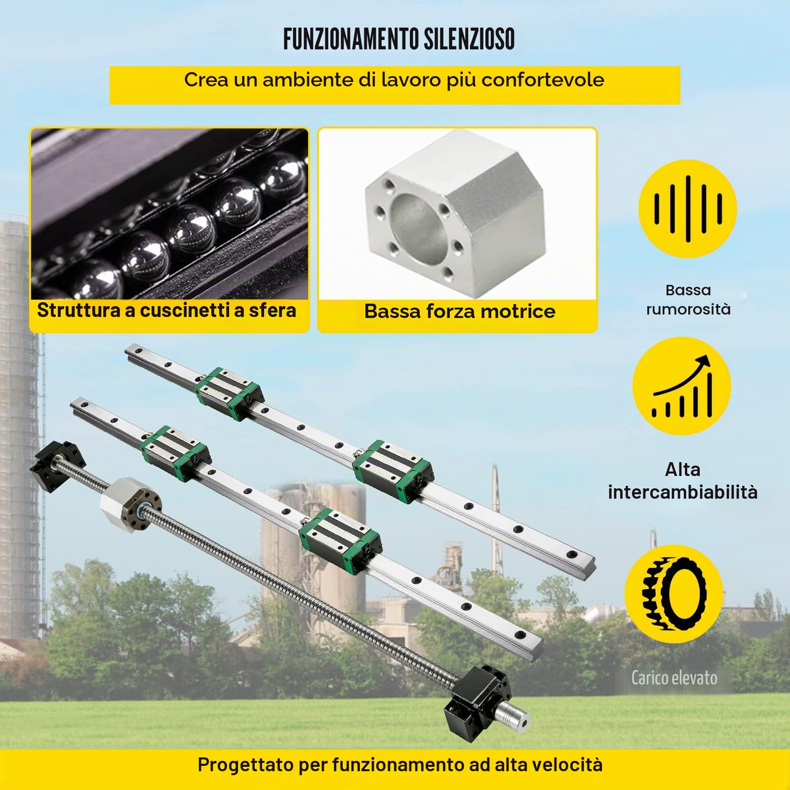 VEVOR Guida di Scorrimento Lineare HGR20-1000mm per Kit CNC
