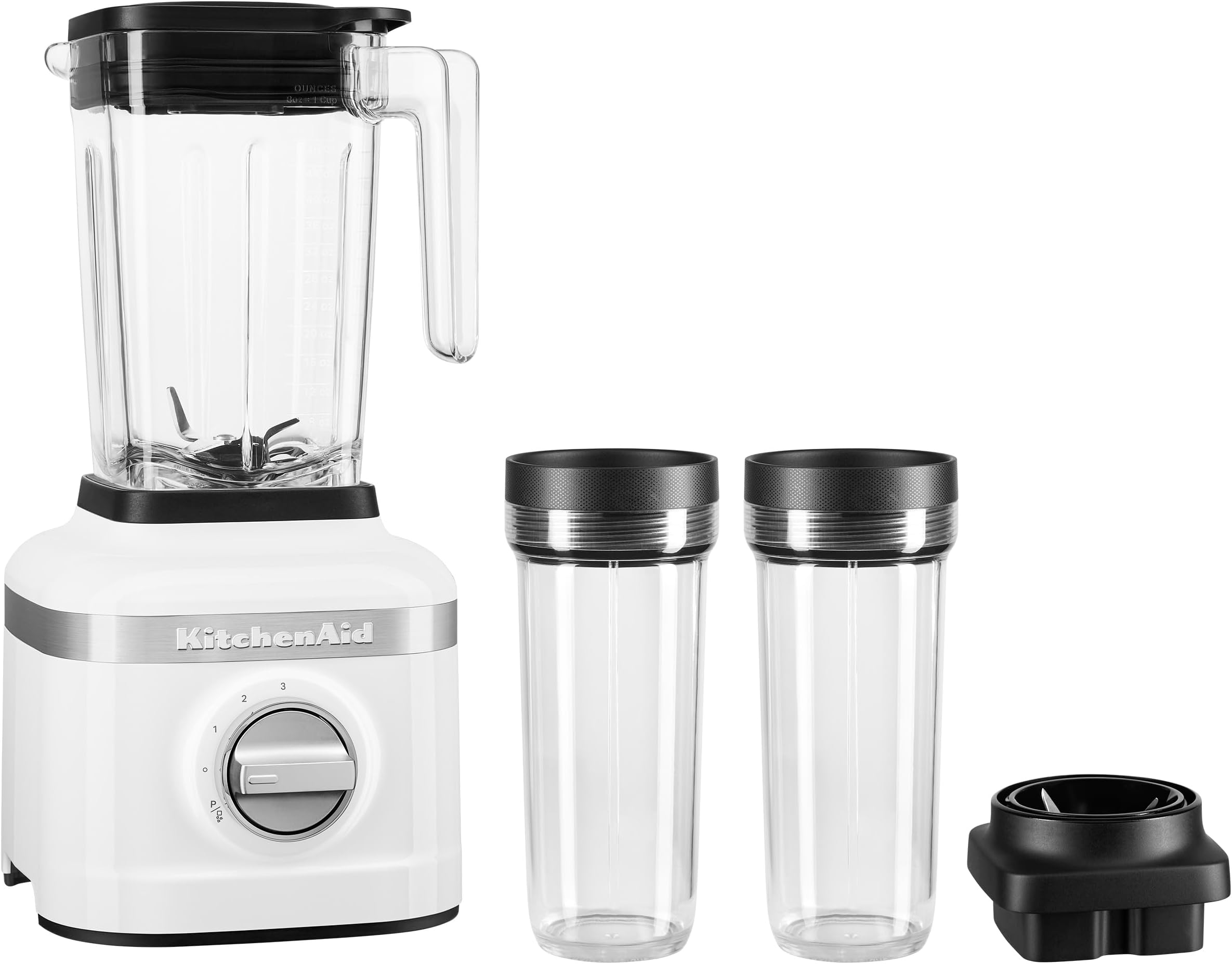 K150 3 Speed Ice Crushing Blender with 2 Personal Blender Jars - KSB1332Y - White