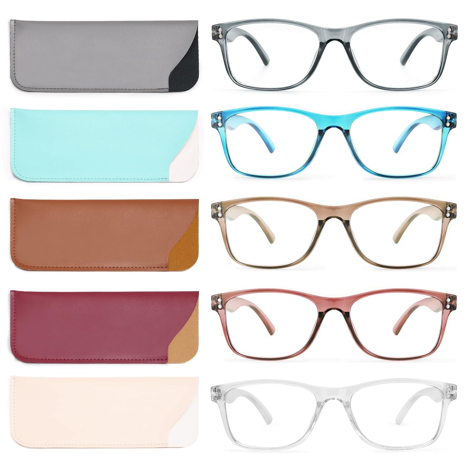 Fetrrc Reading Glasses Blue Light Blocking Computer Readers for Women/Men, Anti Glare/Fatigue Clear Square Eyeglasses 5 Pairs - Review, Price and Buying Guide