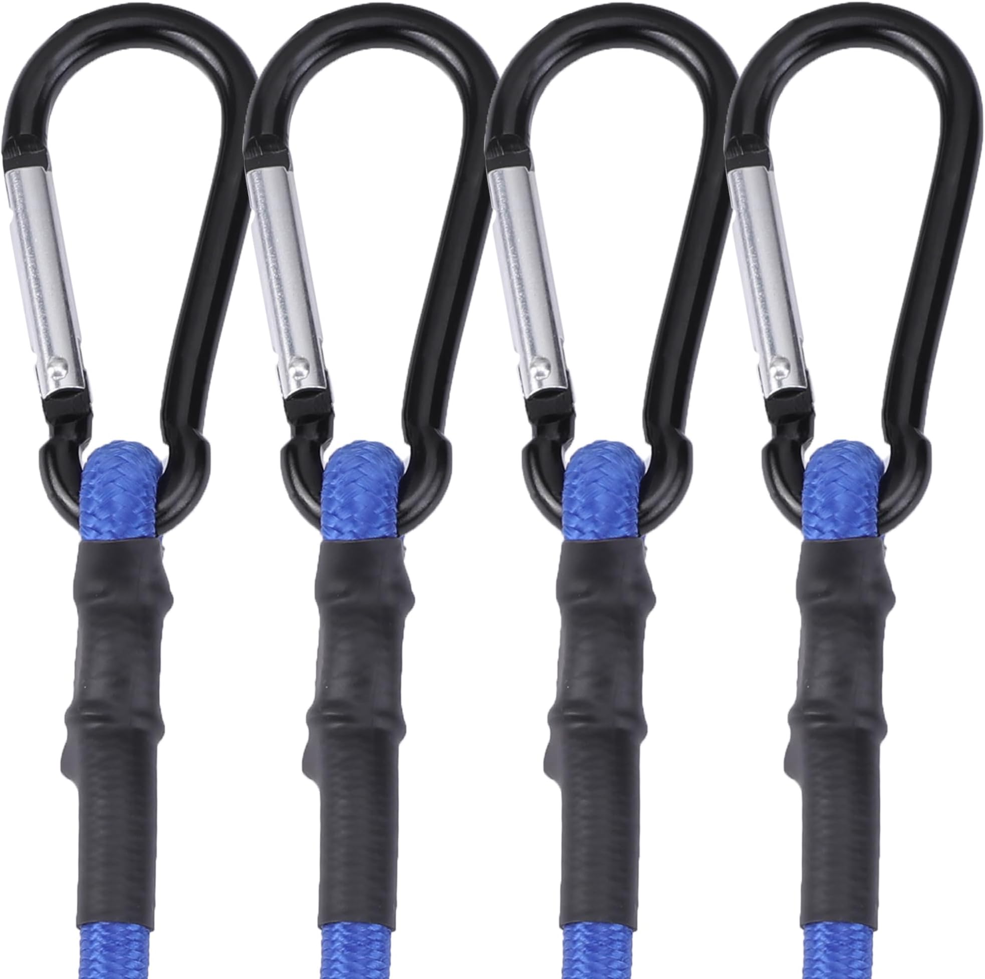 WORKPRO 24 Inch Bungee Cords with Hooks, 4 Pack Superior Rubber Heavy Duty Bungee Straps Strong Elastic Rope for Outdoor Tent, Luggage Rack, Camping, Cargo, RV, Bike, Transporting, Storage, Blue