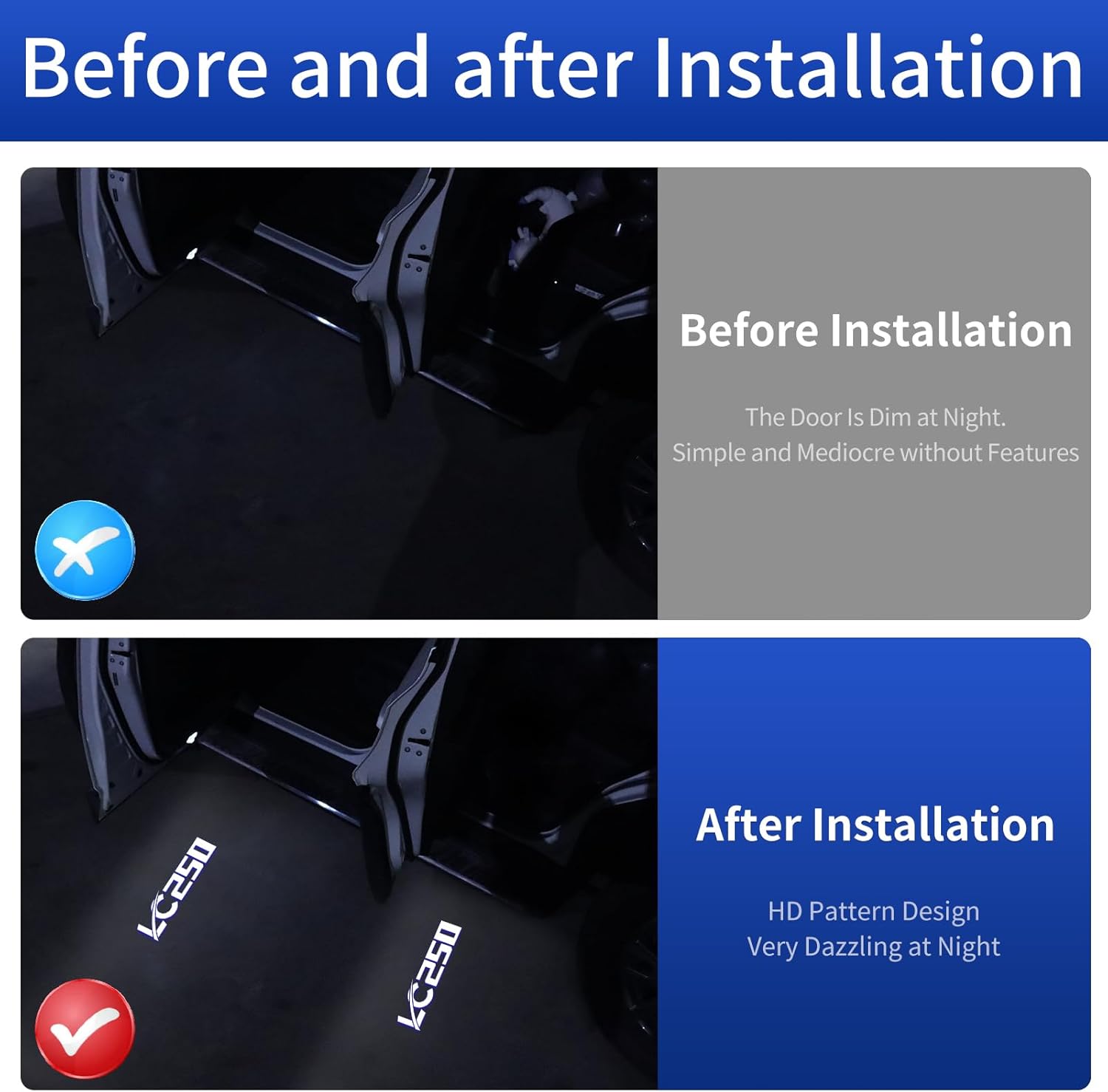 Door Sill Light Decorative Lamp Suitable for Toyota 2024 2025 2026 Toyota Land Cruiser 250 1958 Prado Lc250 Bright LED Projection Lamp Door Light Interior Modification Accessories (4 Pieces)