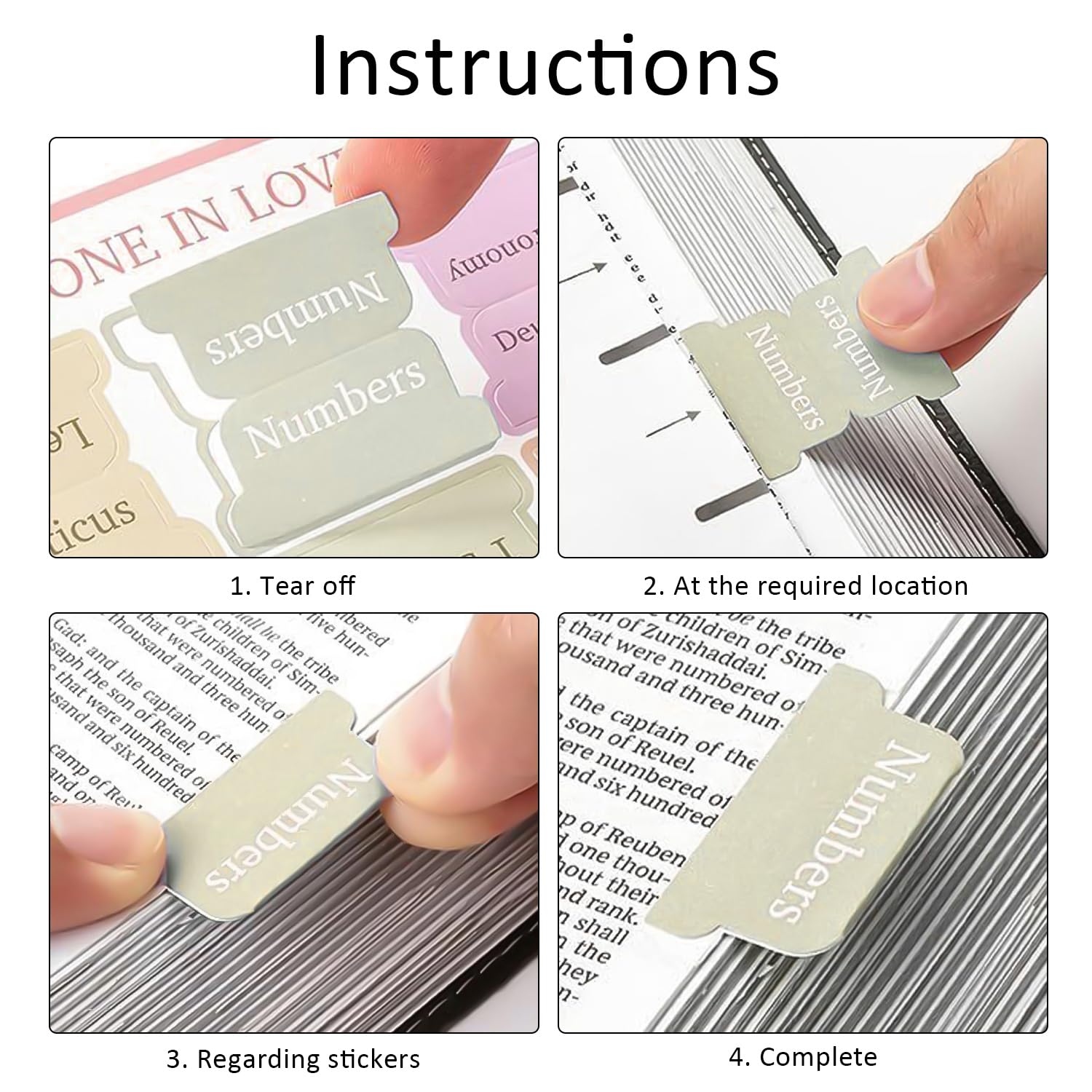 8 Adesivi Libri Della Bibbia 12,7x17,8 Cm - Tracker Di Lettura Cristiano Per Studio