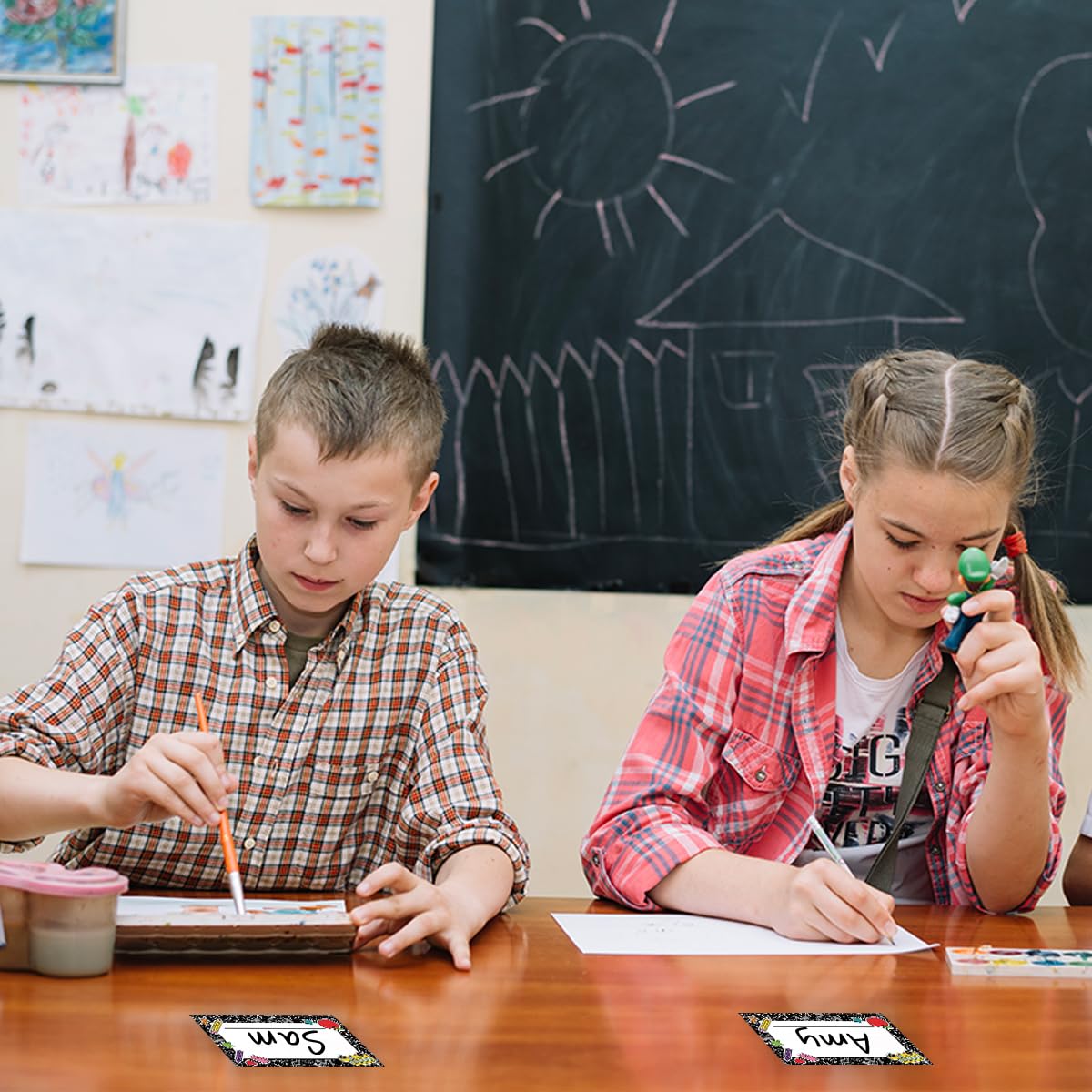 Lot de 36 étiquettes de nom bohème pour salle de classe, étudiants, étiquettes autocollantes pour la maternelle, les bureaux préscolaires, les casiers, les fêtes, la rentrée scolaire, fournitures