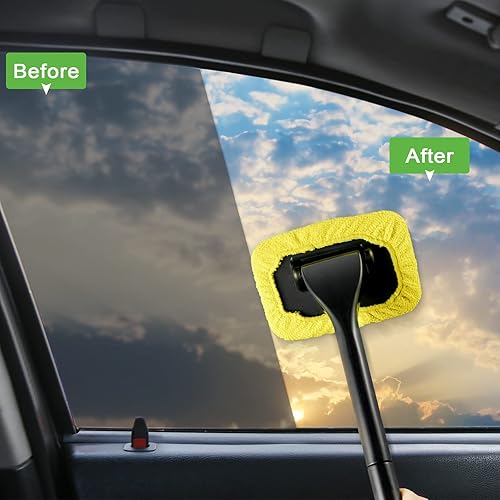 Miniatura 13 de Frienda Juego de 2 herramientas de limpieza de parabrisas para el interior del parabrisas del automóvil, limpiador de ventanas automático con mango