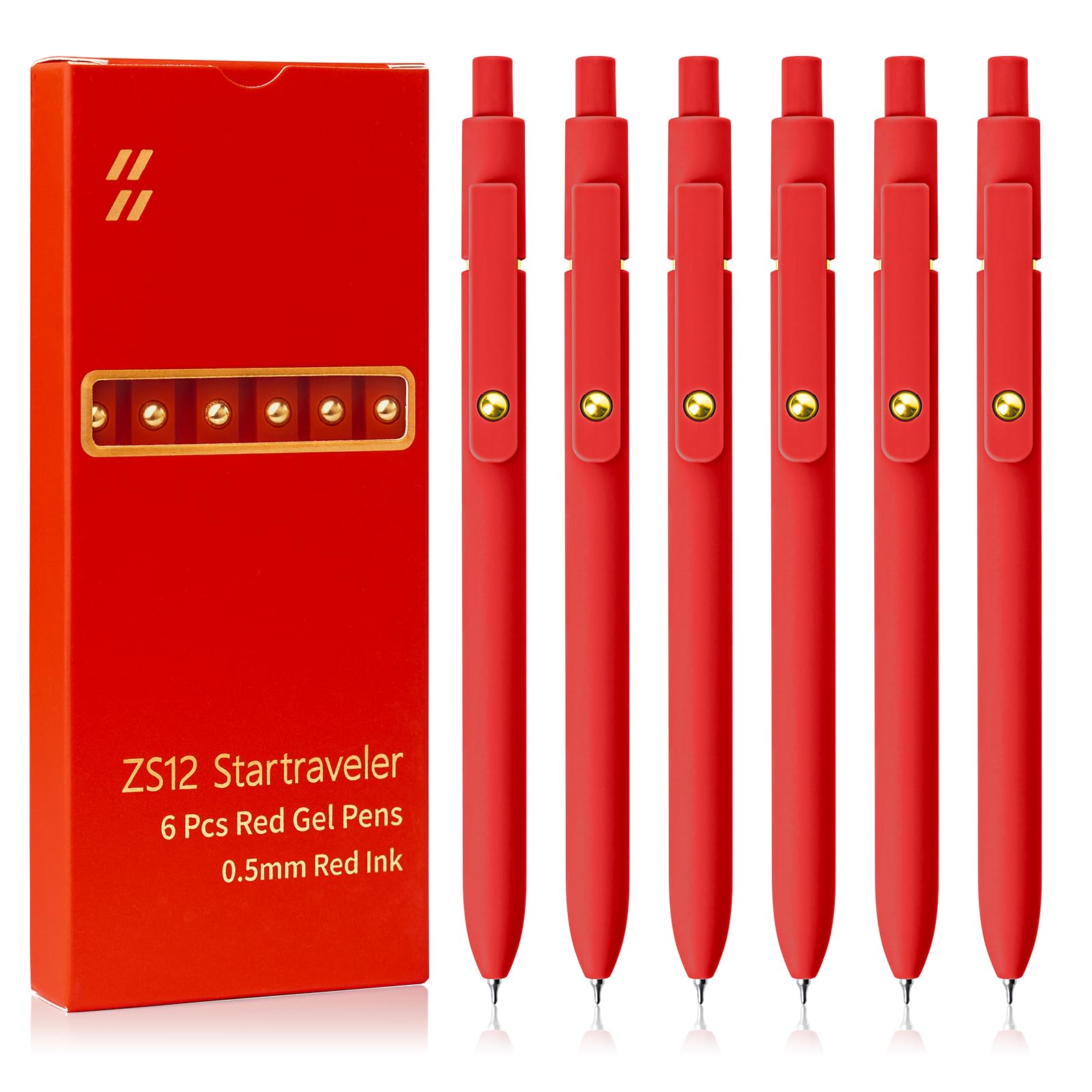 UIXJODO Farbige Gelstifte, 6er-Pack, bunte Stifte mit feiner Spitze, glattes Schreiben, 0,5 mm, farbige Tinte, Gelstift für Tagebuch, Notizen, Planer, Schulbedarf, Geschenke für Krankenschwestern