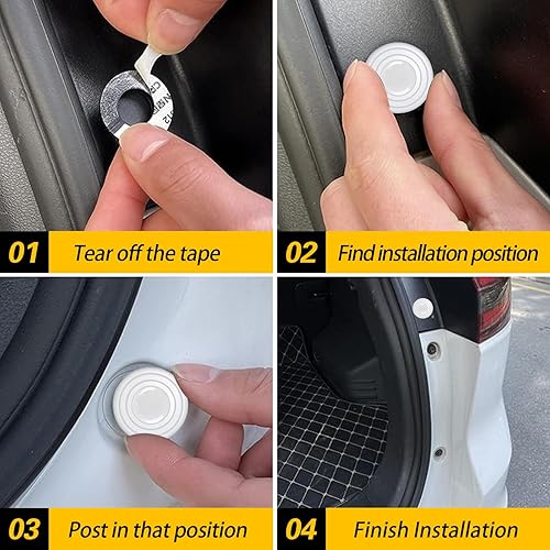 Miniatura 6 de Flygun 20 juntas de absorción de impactos para puerta de automóvil, amortiguador de cierre de puerta de 1.18 pulgadas y almohadilla de silicona