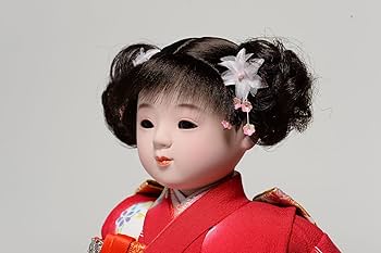 市松人形　櫻花 32センチ 市松人形 櫻花 32センチ 市松人形】8号 友禅(黄緑) 縦縞桜〈小出