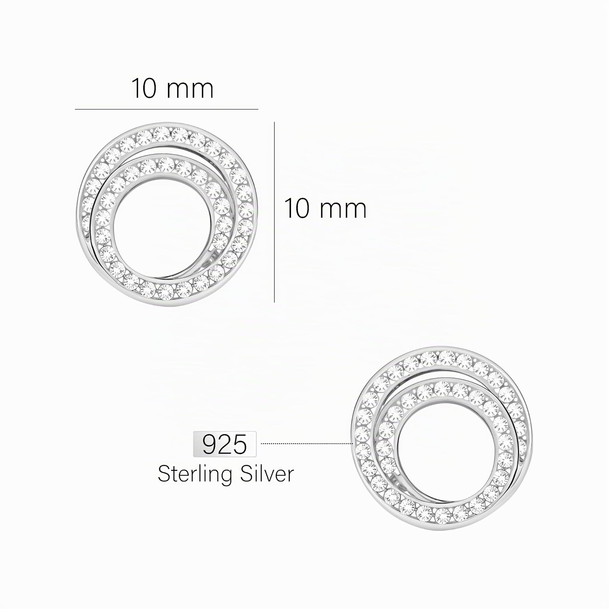 SOFIA MILANI - Orecchini da Donna in Argento 925 - con Pietra Zircone - Orecchini a Perno a Cerchio - 20812