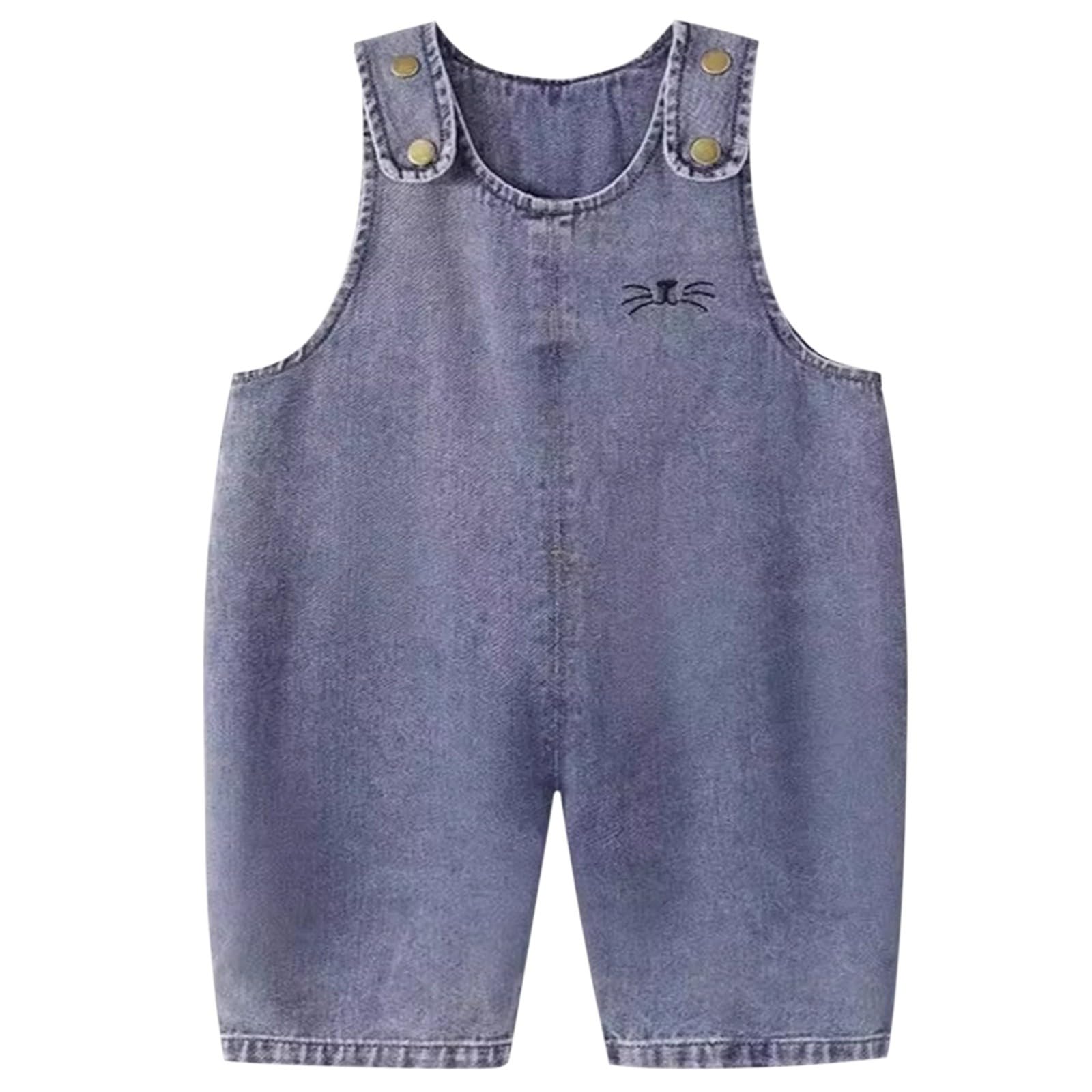 Generico Salopette Jeans Bambino Bambina 3 Mesi-6 Anni con Orecchie da Coniglio e Coda in Morbido Costume Mascotte Coniglio Pasquale Costumi Divertenti Elegante Casual per Carnevale Halloween Festa