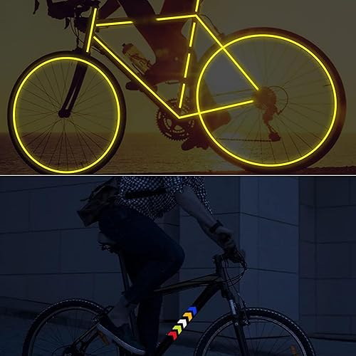 Miniatura 7 de Juego de guardabarros de bicicleta, guardabarros ajustables para bicicleta con 2 calcomanías reflectantes de flecha y 1 cinta reflectante, para