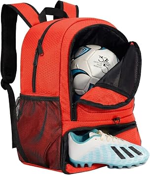 Soccer Bag, Basketball Backpack, Sports Equipment Bag with Shoes and Ball Compartment Holds Sneaks, Helmet, Basketball, Football, Vollyball, Gloves