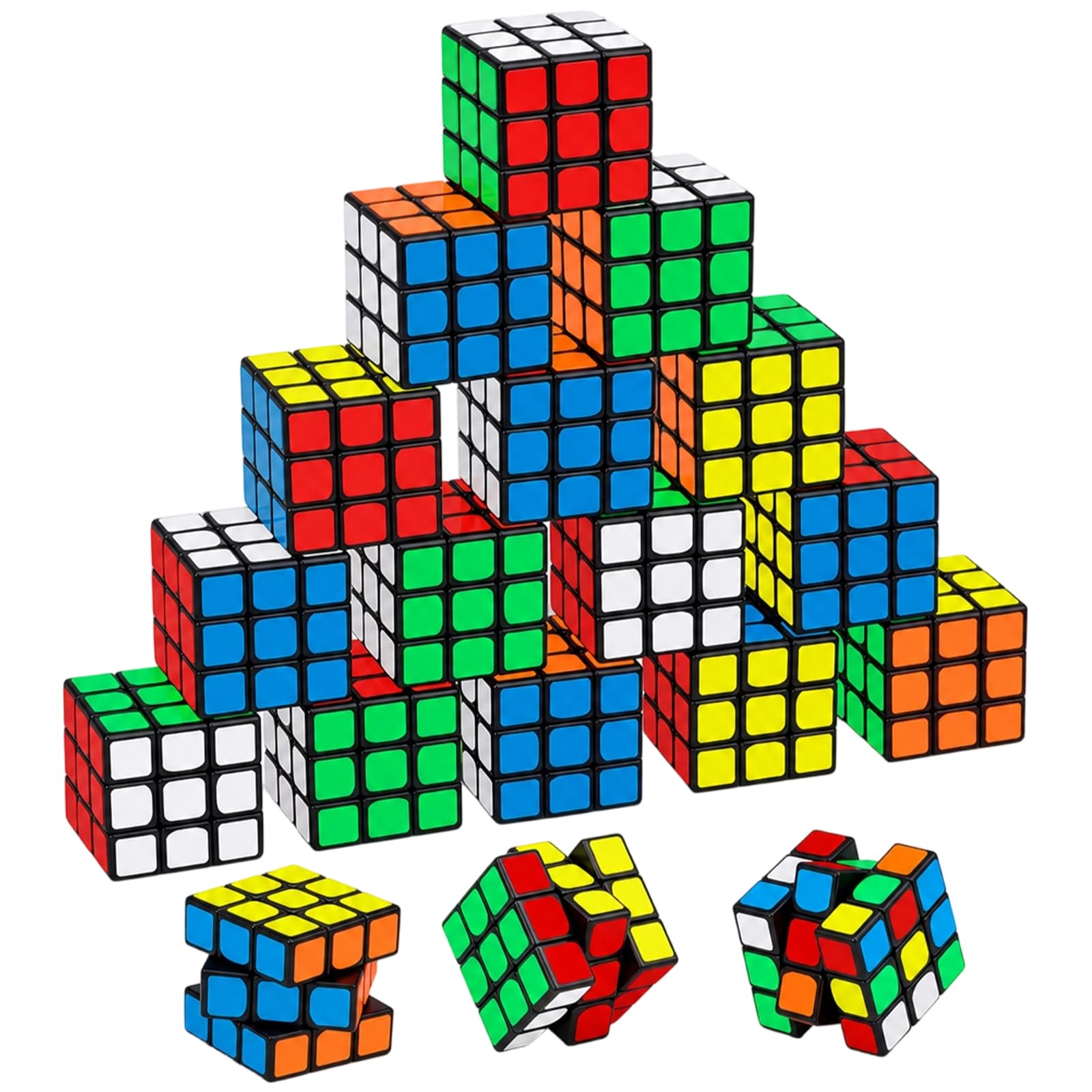 Mini Rubix Cube 3x3, 20-Piece Educational Puzzle Set, Compact Brain Teaser for Classroom Activities and Travel Entertainment, Portable Cognitive Development Tools with Smooth Rotation Mechanism