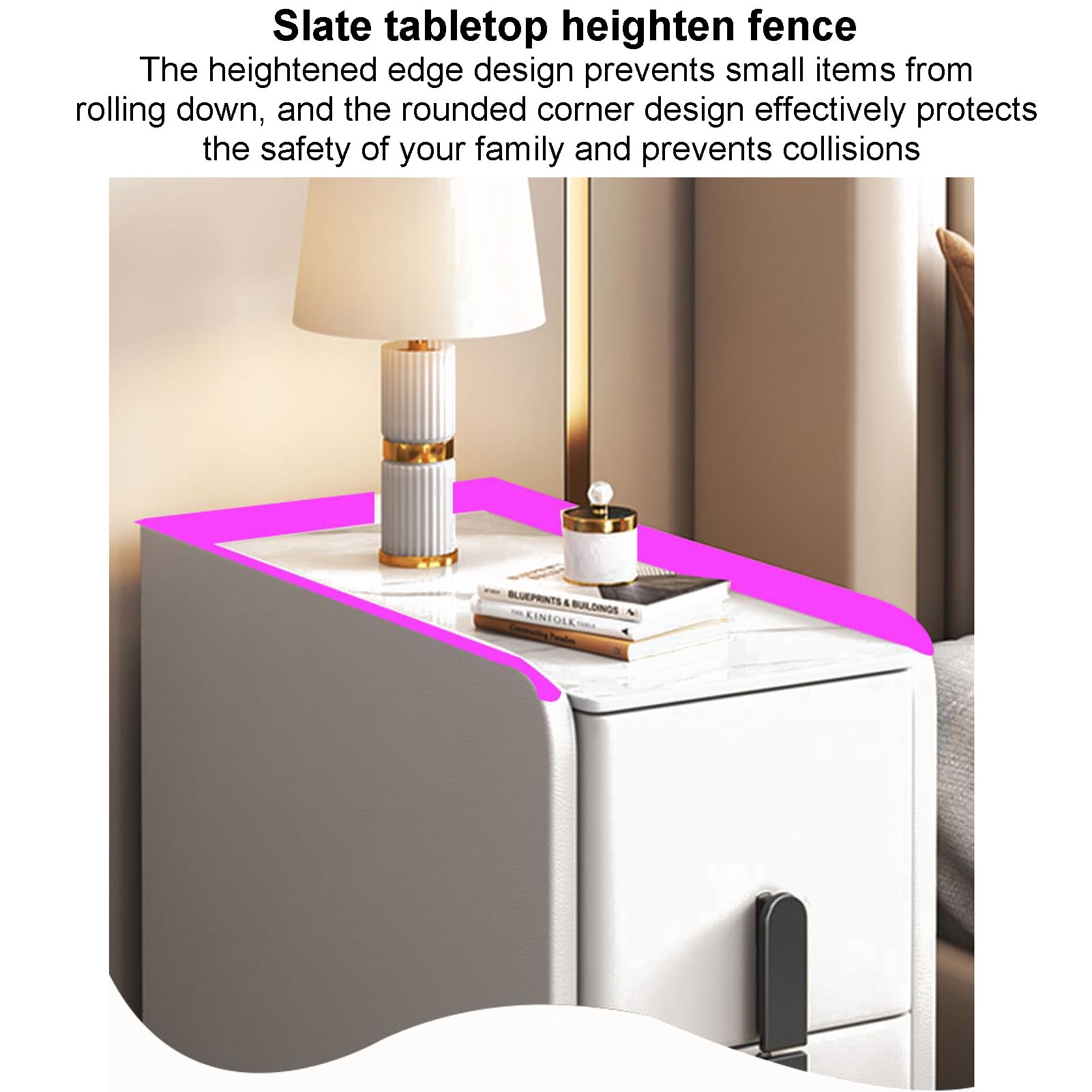 Comodino Moderno in Similpelle con Piano in Marmo, Comodino Stretto, tavolino Laterale di Lusso con 2 cassetti e Gambe in Metallo, mobiletto portaoggetti per camere da Letto, Arancione