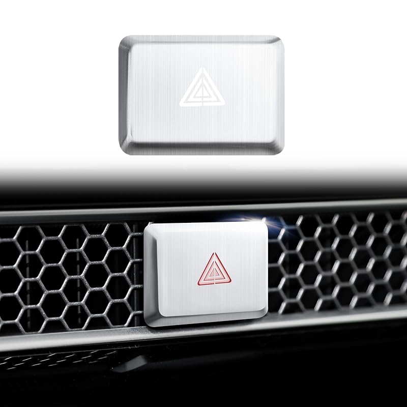 Capa de acabamento do botão do pisca-alerta Polodunn em alumínio prata para Honda Civic, Accord, HR-V, CR-V e Acura Integra – 1 unidade