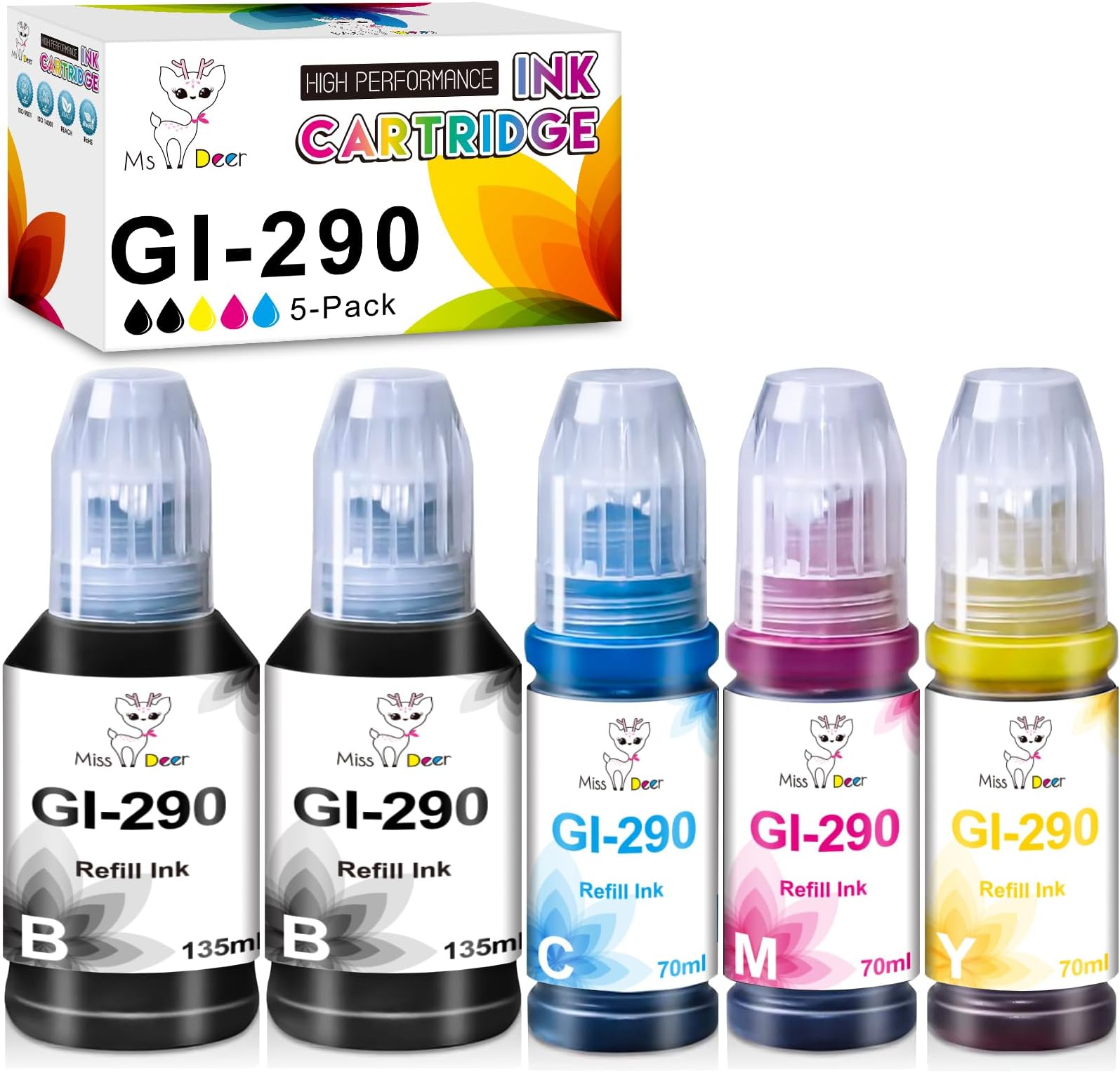 Amazon.com: Gi-26 Ink (4 Bottles) Gi-26PGBK Pigment Ink Tank 170ML ...