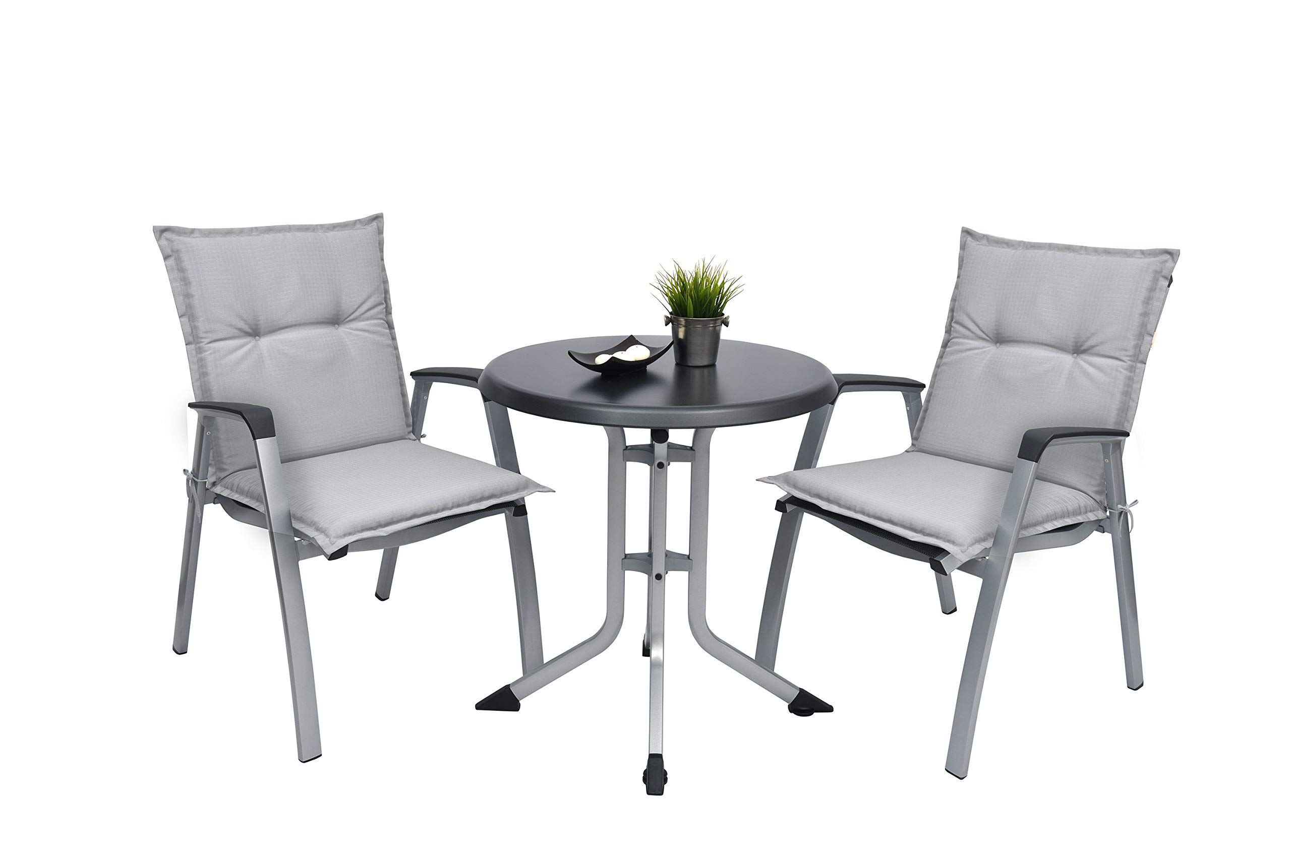 Beautissu Lot de 6 Coussin Matelas Chaise Fauteuil de Jardin à Dossier Bas | 100x50x6cm Gris Clair assise pour balcon camping d'assise extérieur Base NL