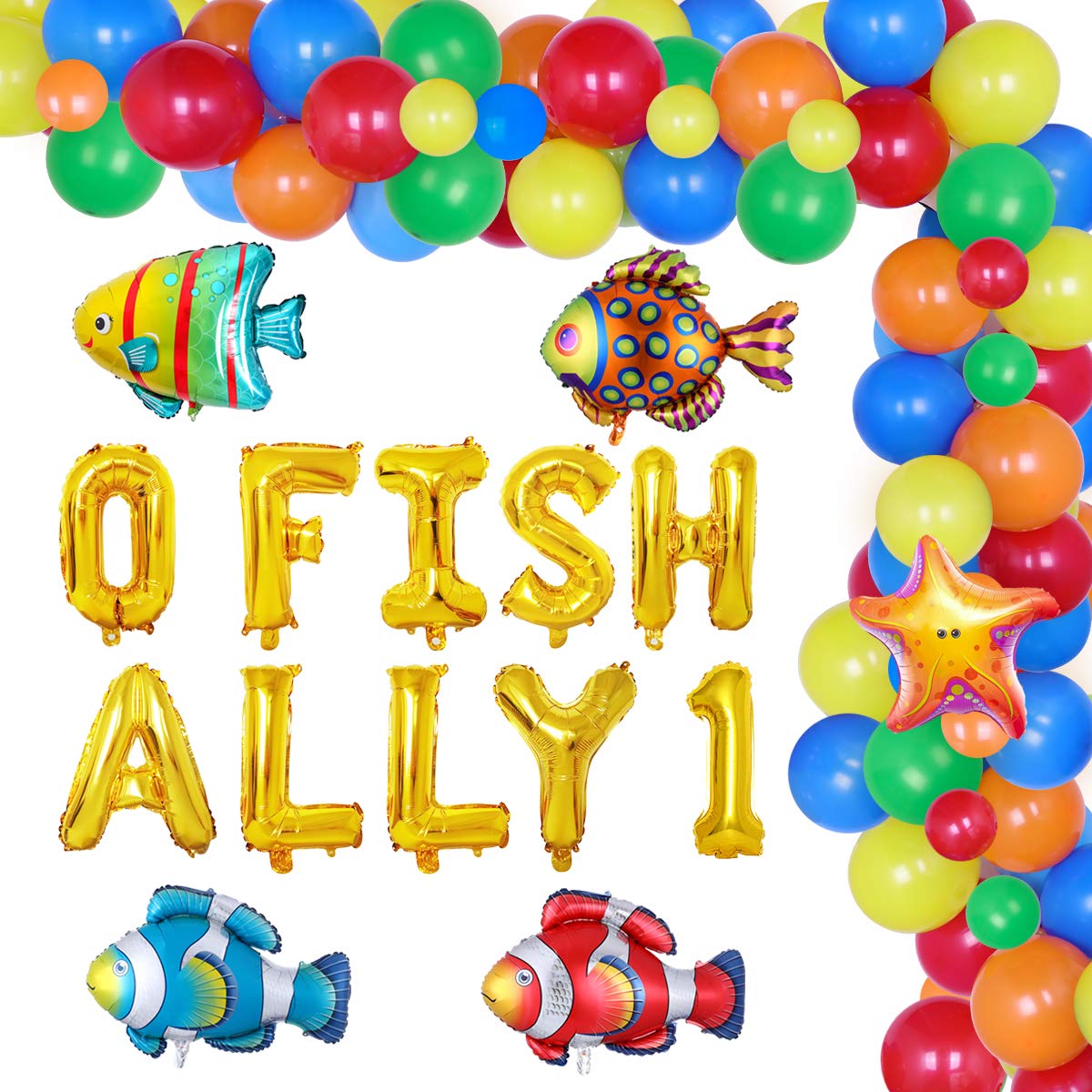 Buy Fishing 1st Birthday Decorations Balloon Garland Arch Kit, O FISH