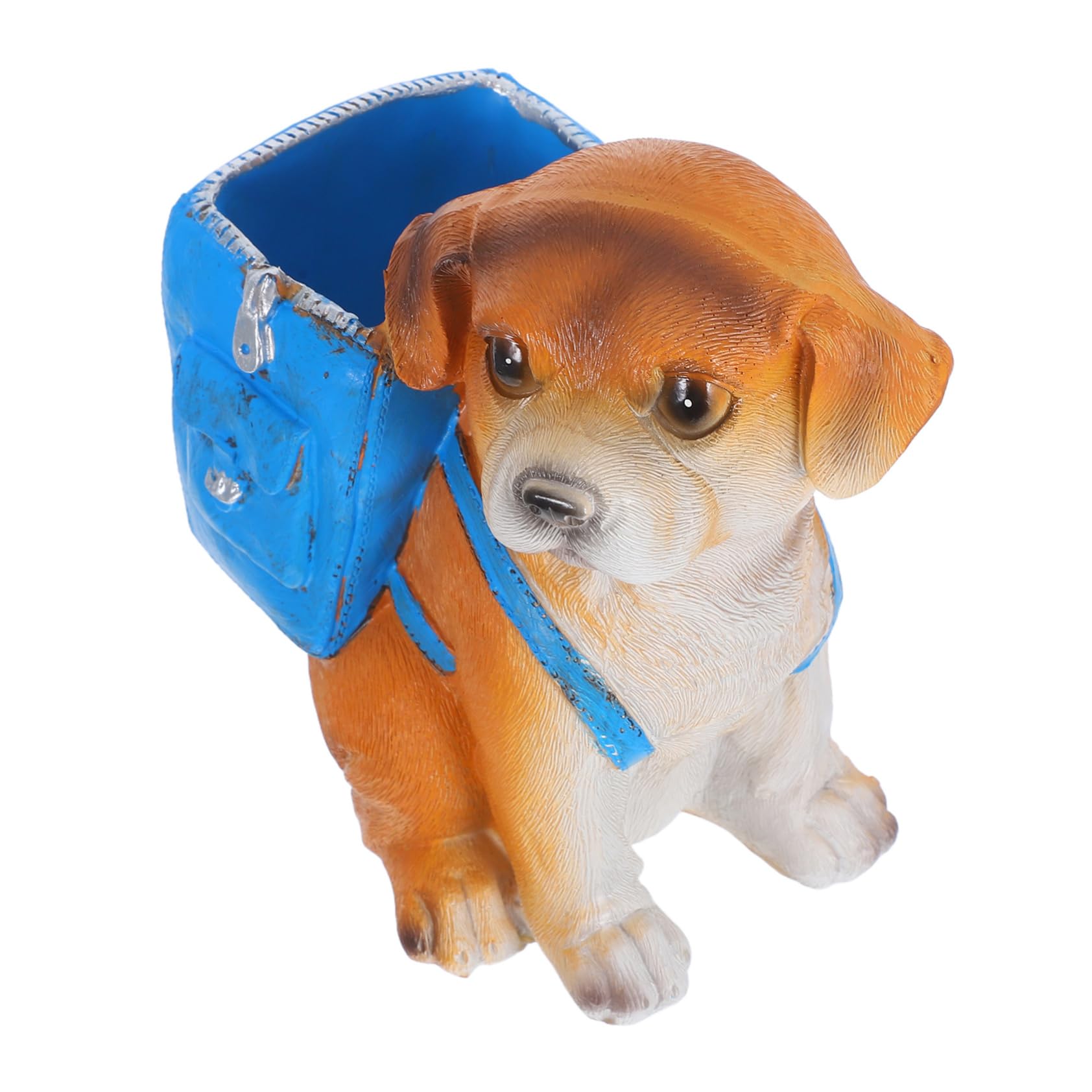 Porte-stylo chien en résine bleue, pot à crayons mignon et organisateur de bureau original