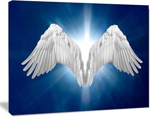 Miniatura 2 de Alas de ángel sobre fondo azul lienzo abstracto impresión artística